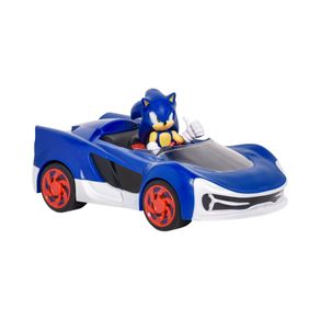 Figura articulada Sonic 2,5" en su vehiculo