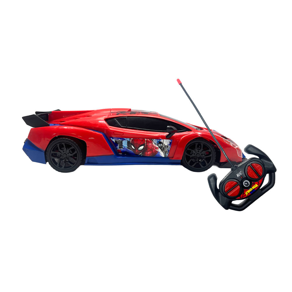Carro con Control 4 Funciones y Luz Spiderman
