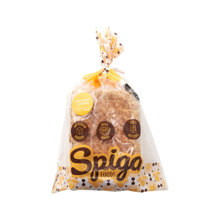 Pan Spiga Foods integral masa madre tajado x350g