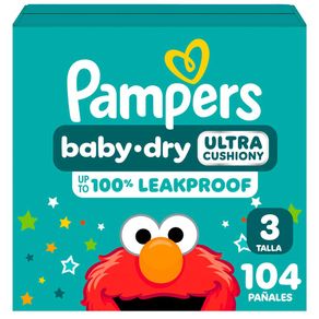 Pañales Pampers Baby-Dry Talla 3, para bebés de (7-13 kg) 104U