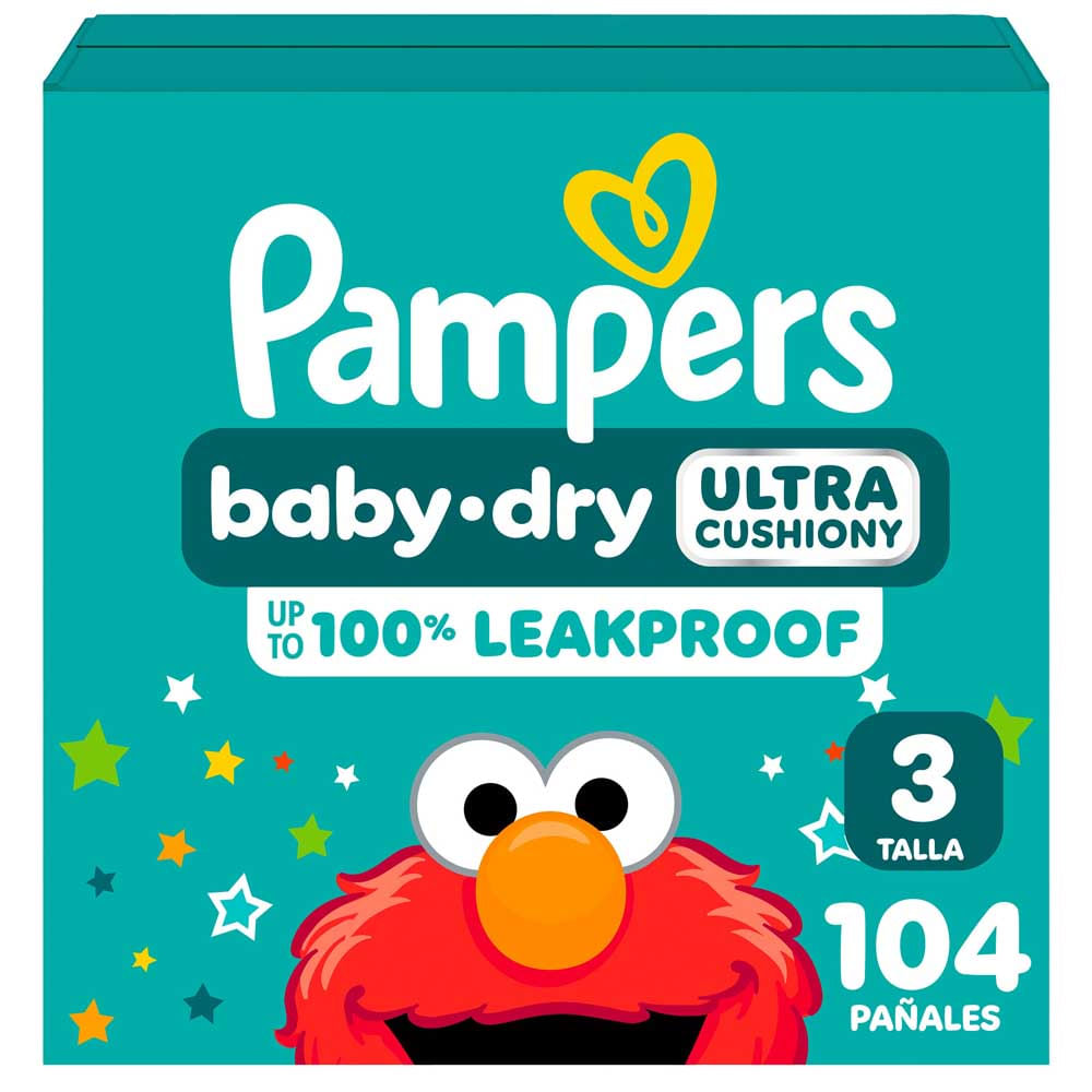 Pañales Pampers Baby-Dry Talla 3, para bebés de (7-13 kg) 104U