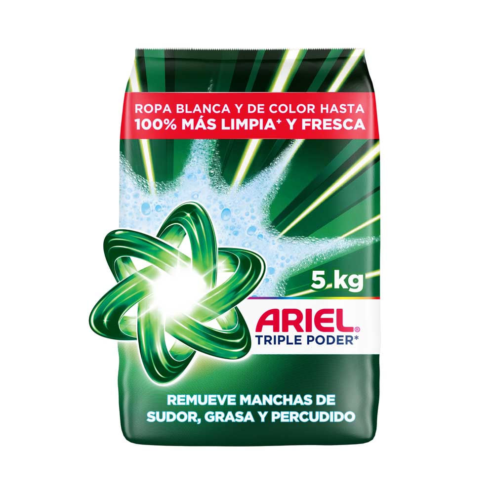 Detergente en Polvo Ariel Triple Poder 5kg