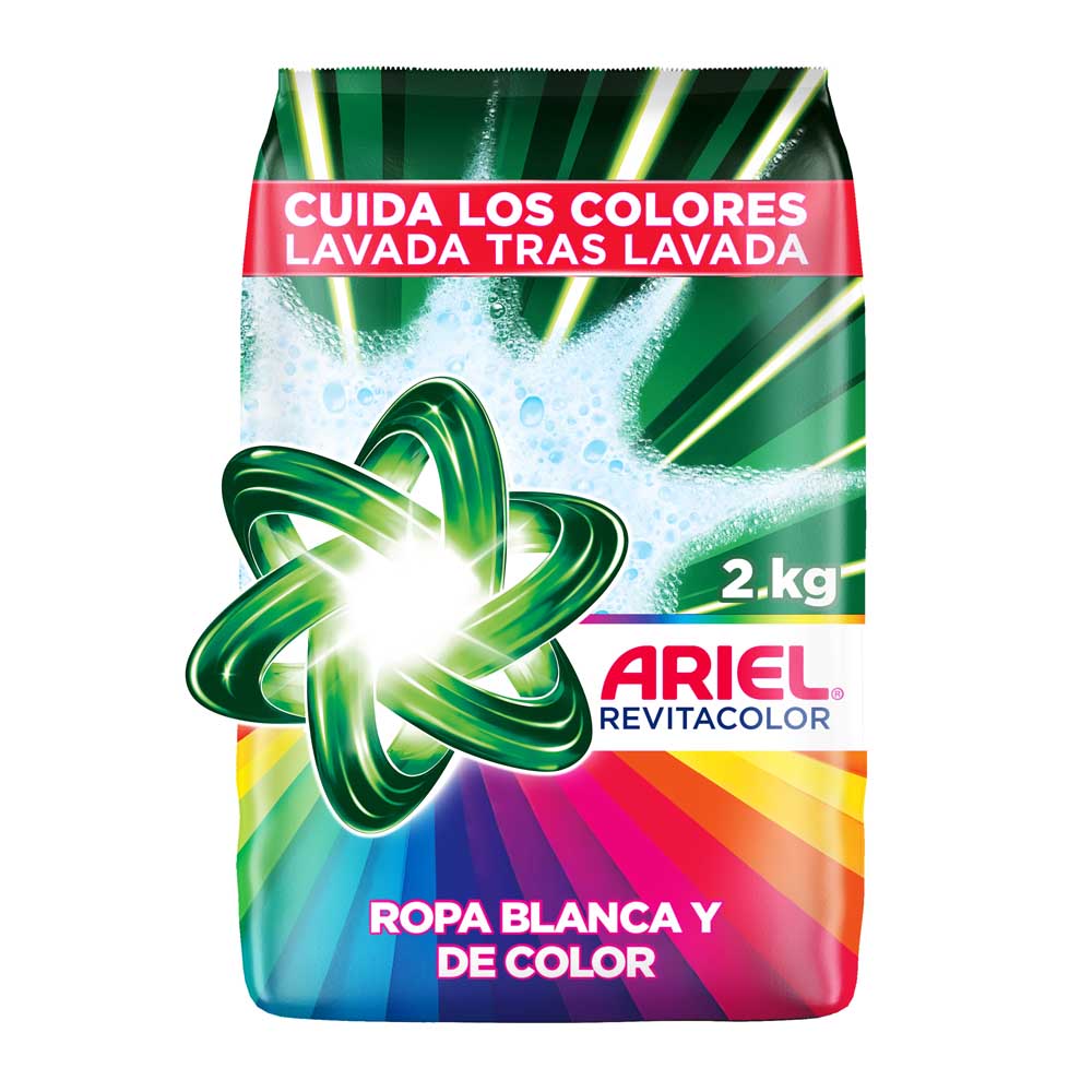 Detergente en Polvo Ariel Revitacolor de 2kg