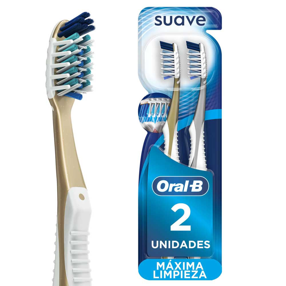 Cepillo de Dientes Oral-B 7 Beneficios con Cerdas Suaves CrissCross, 2 Und