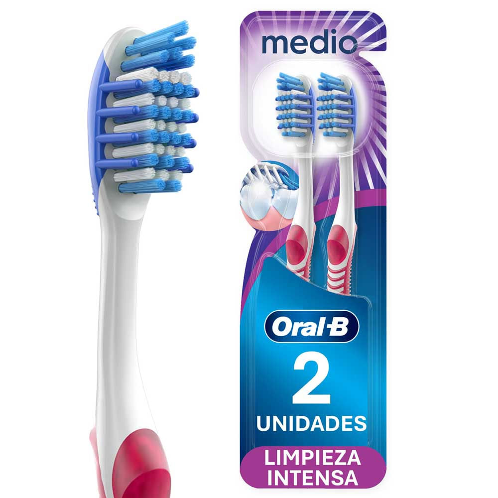 Cepillo de Dientes Oral-B Radiant con Cerdas Medias, 2 Und
