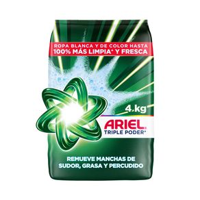 Detergente en Polvo Ariel Triple Poder Jabon para Ropa x4kg