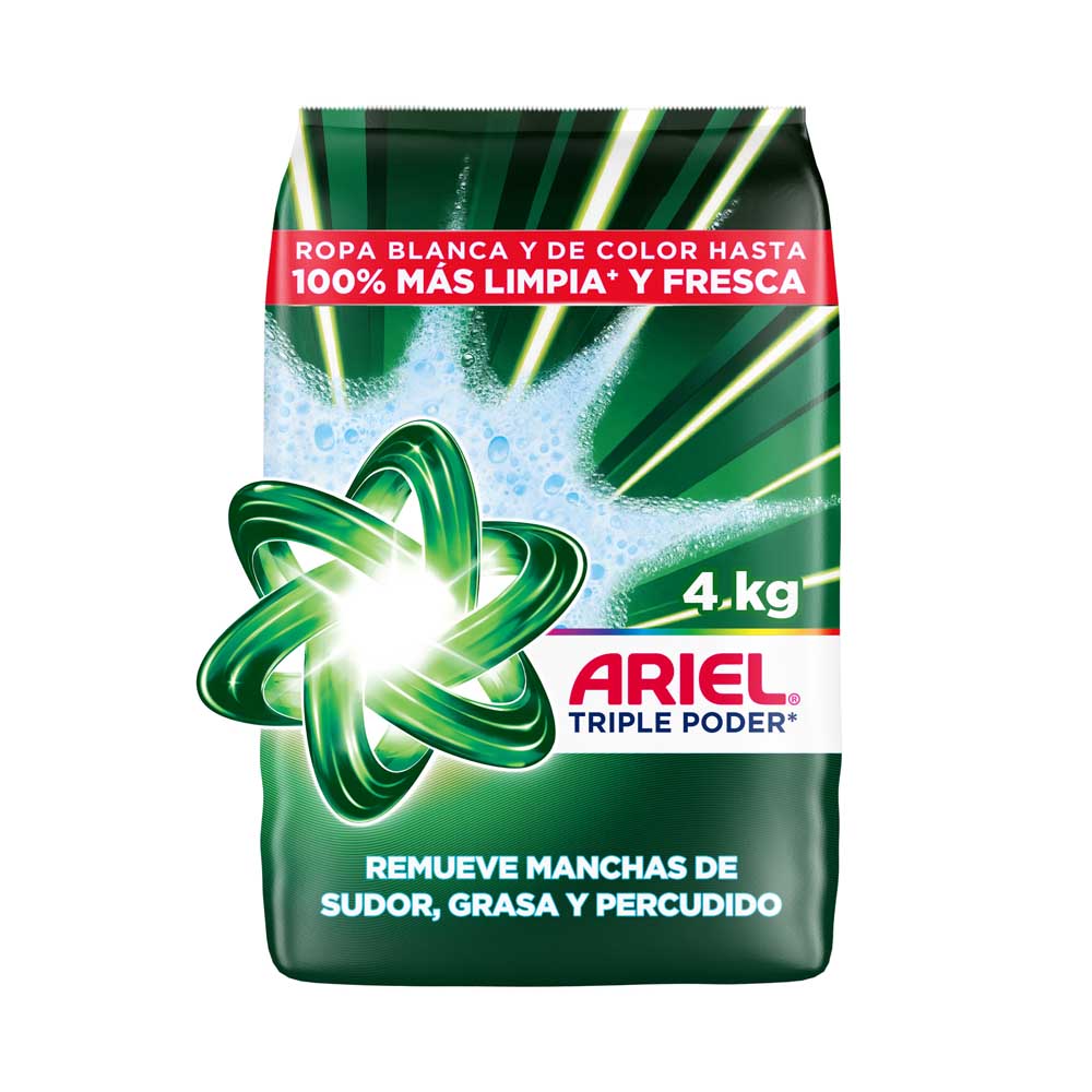 Detergente en Polvo Ariel Triple Poder 4kg