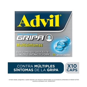 Capsulas Advil gripa alivio de los multiYESntomas de la gripa x10 caps