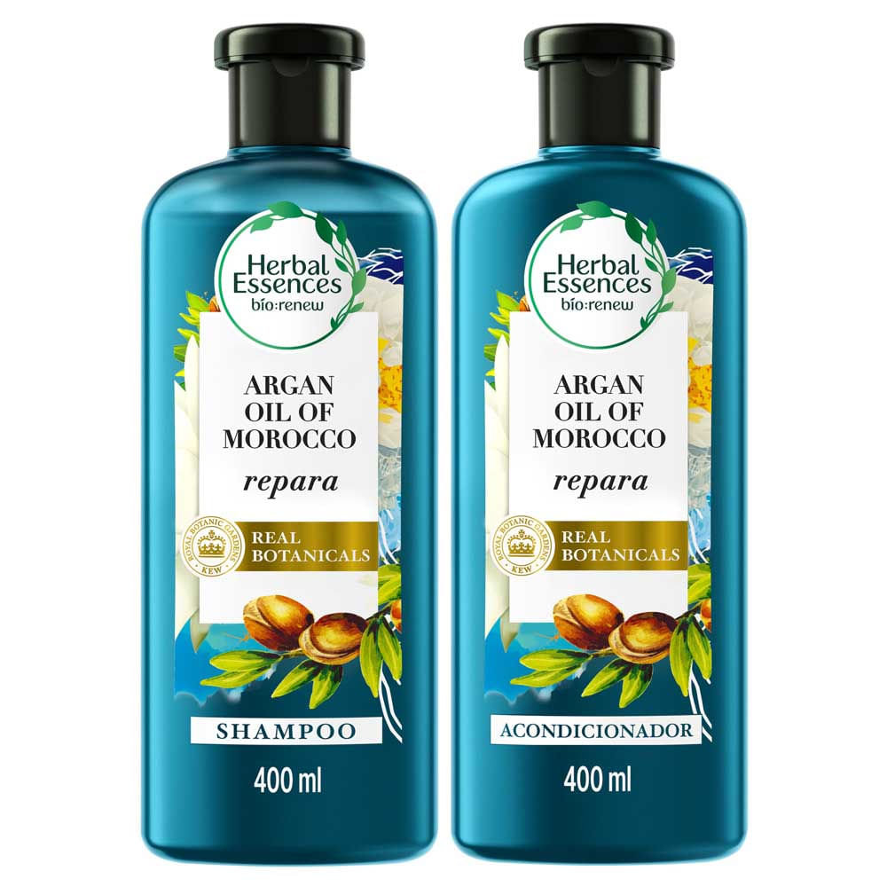 Shampoo y Acondicionador Herbal Essences Bio:Renew Aceite de Argan Repara 400 ml + 400 ml