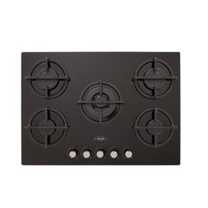 Cubierta Haceb 76cm 5 Puestos Gas Natural Cristal Hierro Fundido Fogón Triple Corona CUB TO NEGRO76CRISTALHF3CGN Negro