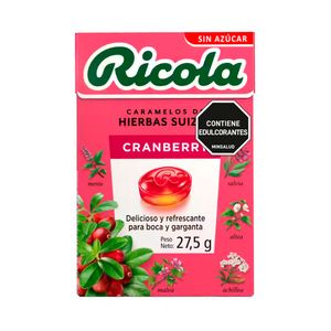 Caramelos Ricola hierbas suizas cranberry x27 5g