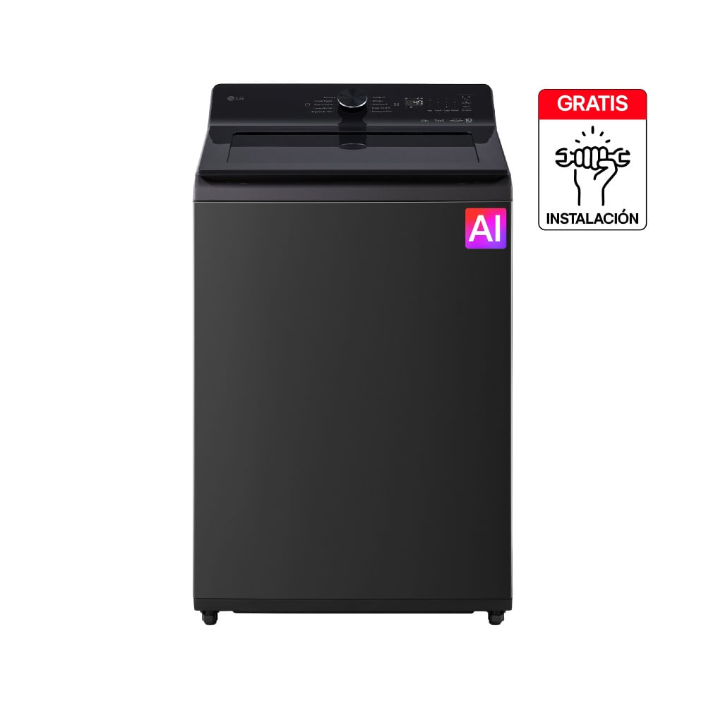 Lavadora Carga Superior 20 kg LG WT20NBTX6T Negro Brillante