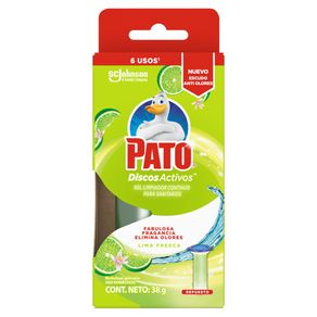Gel limpiador para baños Pato discos activos repuesto x38ml
