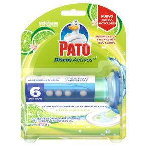 Gel limpiador para baños Pato discos activos citrico con un aplicador x36ml