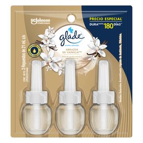 Ambientador Glade aceites naturales abrazos de vainilla x3und x63ml