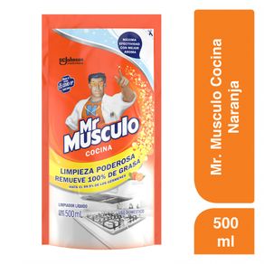 Limpiador líquido Mr Musculo antigrasa acción naranja x 500 ml repuesto