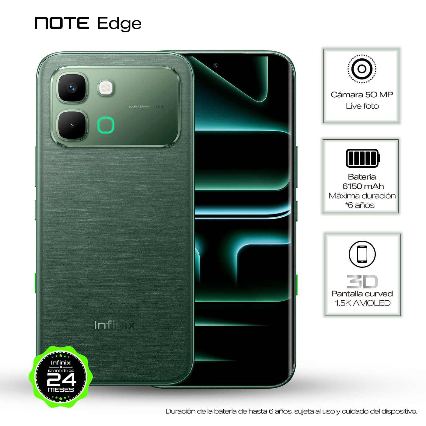 Celular Infinix Note Edge 5G 8GB Ram/256GB Verde