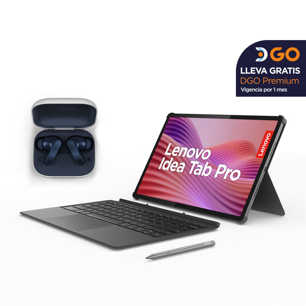Tablet Lenovo Ideatab Pro 3K - 8GB RAM - 256GB SSD + Teclado + Pen Plus + Aud Moto Buds - Luna Gris - 12,7"