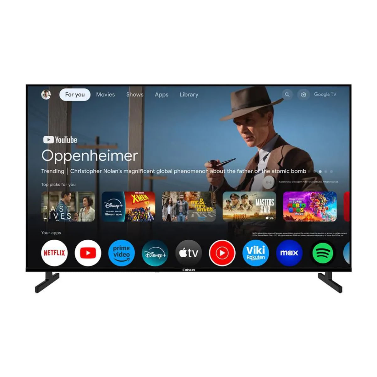 Televisor CAIXUN 55 pulgadas LED Uhd4K Smart TV C55KAUG