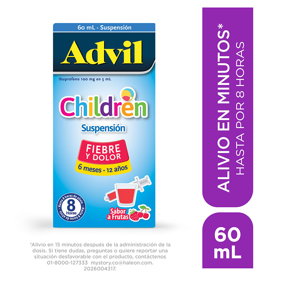 Jarabe Advil Children suspensión fiebre y dolor x60mL