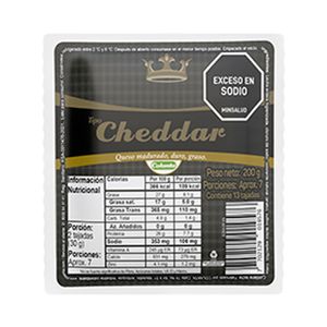 Queso cheddar tajado x 200 g colanta
