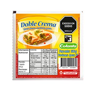 Queso doble crema Colanta bloque x500g