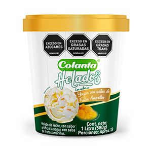 Helado Colanta yogur salsa frutos amarillos x580g