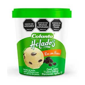 Helado Colanta ron pasas x500g