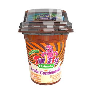 Gelatina Colanta Twisty naranja x120g + leche condensada x20g