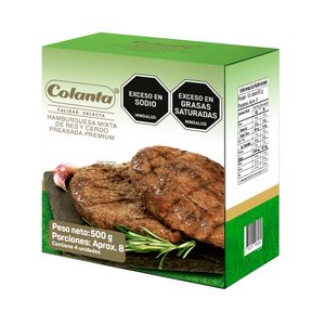 Hamburguesa res Colanta preasada premium x4und x500g