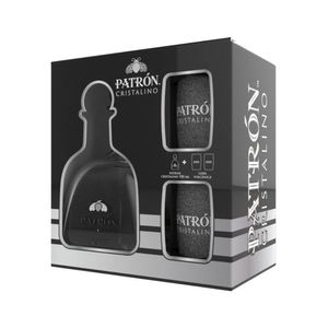 Tequila patron cristalino x700ml + 2 copas piedra