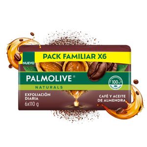 Jabón Palmolive Café y aceite de Almendra en barra, 6x110g
