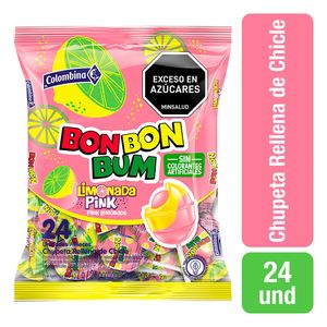 Chupeta Bon Bon Bum Limonada Fresa 432g