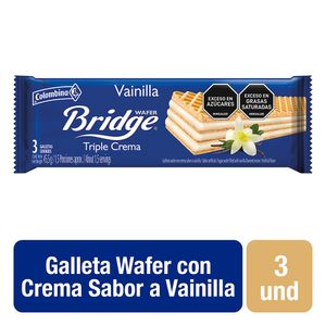 Galletas Bridge Wafer Vainilla Tri.Crema 45.5g