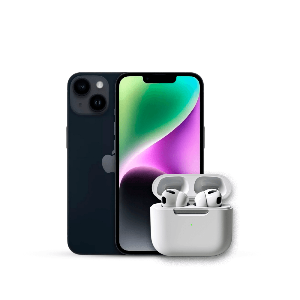 Celular Reacondicionado iPhone 14 Medianoche 128GB +AirPods Pro 2 Genericos