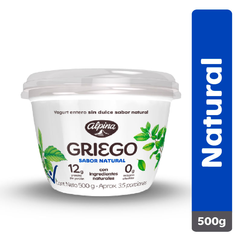 Imagen de Yogur griego alpina natural 500g YOGUR ALPINA GRIEGO NATURAL 500g