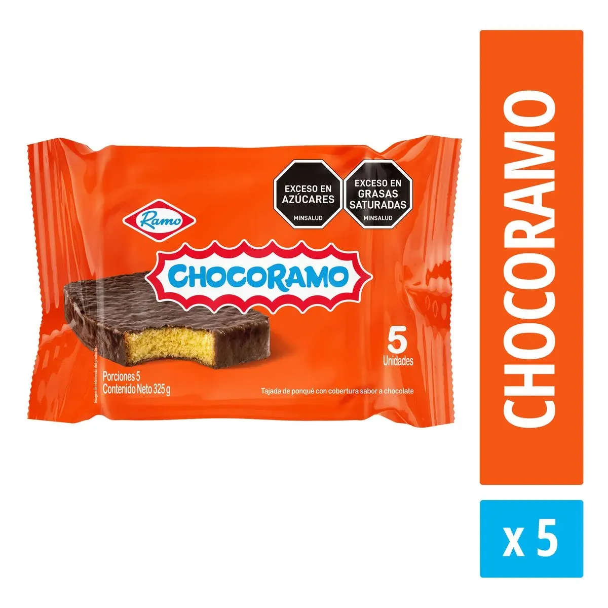 Imagen de Ponqué Chocoramo Chocolate 325 G X5 Unds PONQ CHOCORAMO CHOC 5 un 325 g
