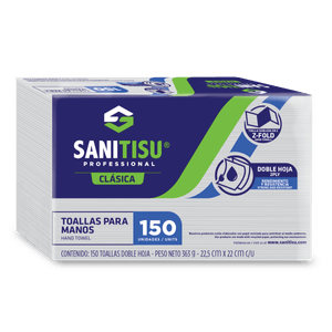 Toalla manos sanitisu desechable x150und
