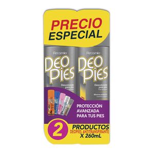 Deo pies antitranspirante x 2 unds x 260ml precio especial