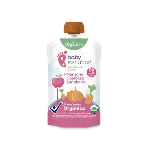 Compota Baby Evolution Manzana - Calabaza - Zanahoria x99g